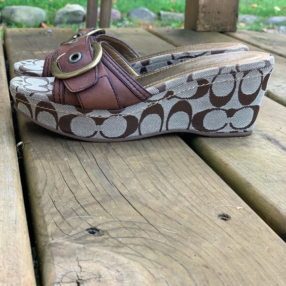 *2/$40* Coach Wedge Buckle Sandals - Picture 4 of 4